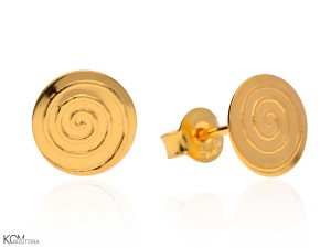 MINNU - spiral - gold-plated silver stud earrings