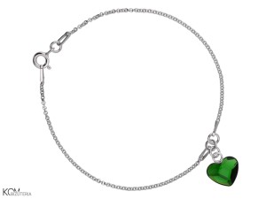 Bransoletka łańcuszek serce, serduszko, kryształ Swarovski®, srebro 925