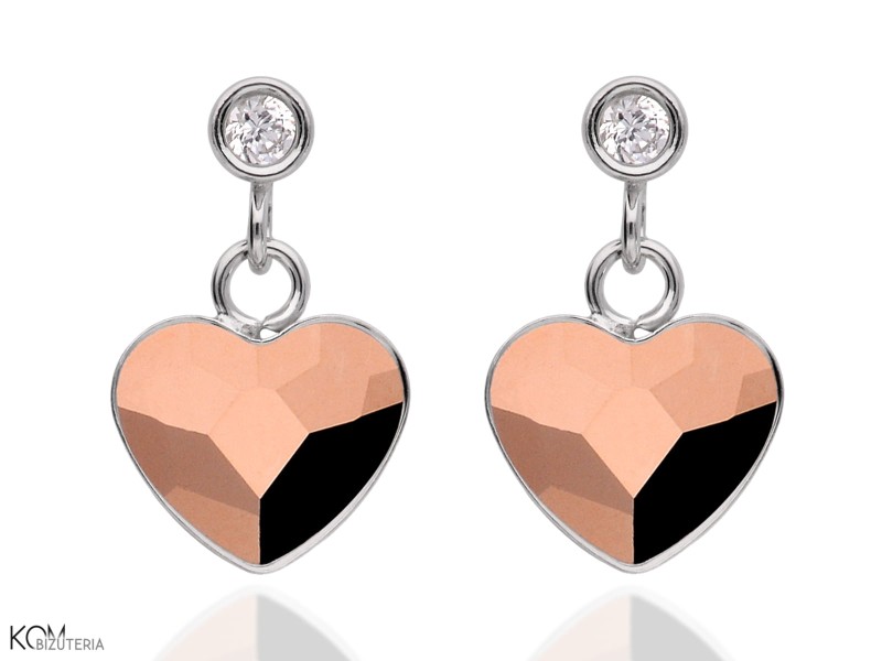 love srebrne kolczyki z cyrkoniami serca ze  złotymi krysztalami swarovski 1 cm.jpg