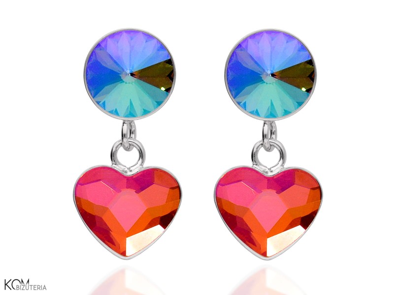 krysztalowa tecza kolczyki swarovski pomaranczowe rozowe serce astral pink niebieskie zielone rivoli paradise shine.jpg