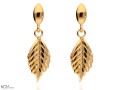 zlote kolczyki liscie natura pozlacane srebro | gold-plated silver leaf earrings