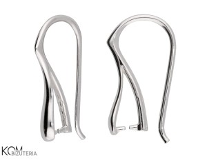 Srebrny bigiel otwarty, kolczyk haczyk, zaciskowy 19x10mm kh49