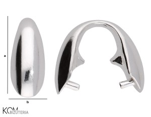 Srebrna krawatka, zawieszka zaciskowa 9x4 mm w155