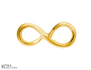 Pozłacana, srebrna zawieszka ozdobna charm łącznik, nieksończoność 11x5mm W158