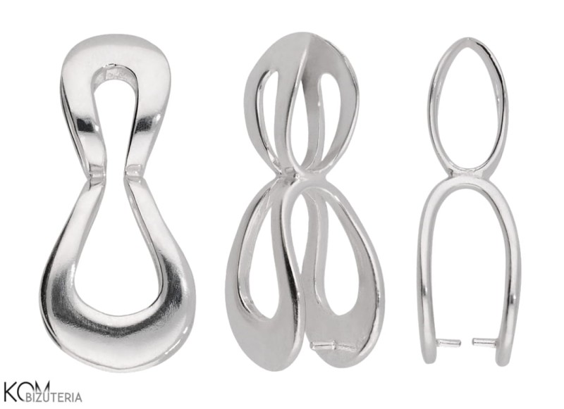 w160 rodowana srebrna zaewieszka krwatka dla bardzo duzych kryształów