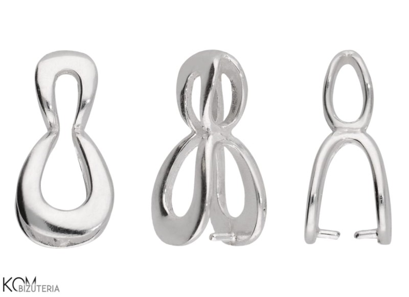 w161 srebrna zawieszka krwatka dla duzych kryształów