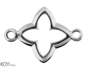 Srebrna ozdobna zawieszka,charm łącznik gwiazdka z dwoma haczykami 18x13mm w92.2