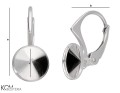 silver leverback earring for 1122 swarovski rivoli 8 mm