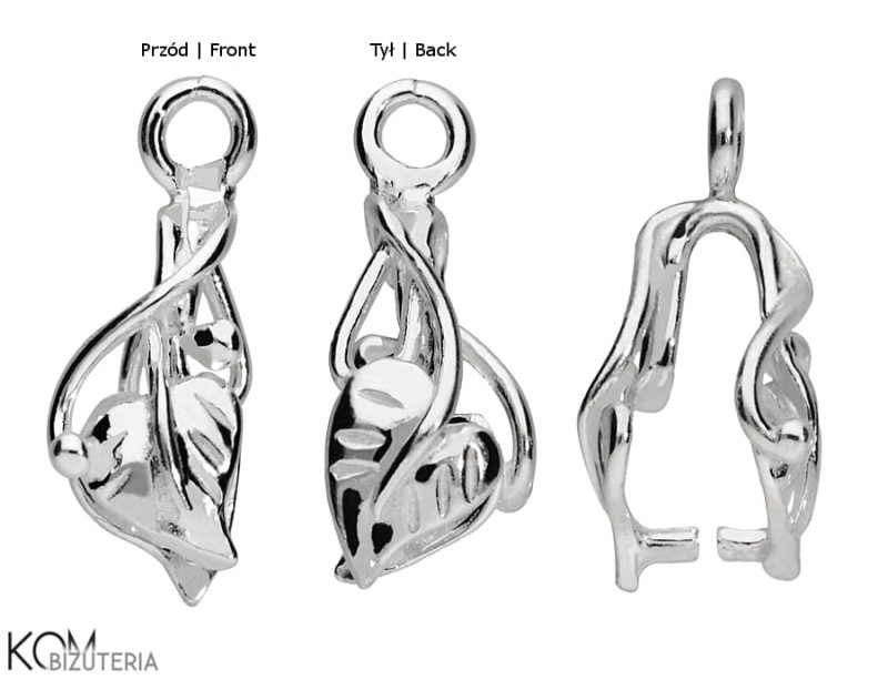 srebrna krawatka liść listek