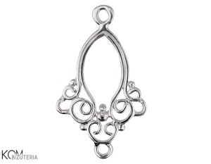 Srebrna zawieszka ozdobna charm łącznik, retro chandelier 20x12mm W163