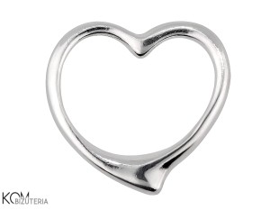 Srebrna zawieszka ozdobna charm serce, serduszko 14x13mm W164