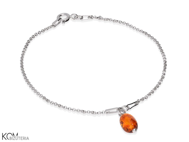 bransoletka celebrytka z bursztynem