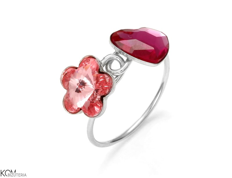 Srebrny pierścionek z różowymi kryształami Swarovski®.jpg