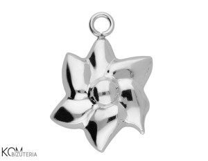 Srebrna zawieszka ozdobna charm kwiat, kwiatek 19x13mm W173