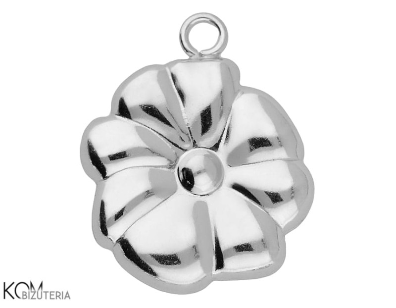 w174 srebrna zawieszka charm charms kwiat kwiatek petunia
