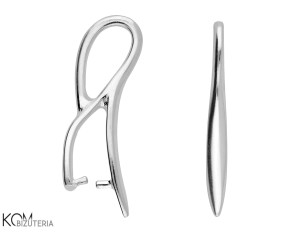 Srebrna krawatka, zawieszka zaciskowa 18x6mm w169