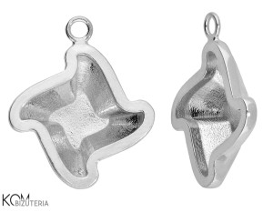 Srebrna zawieszka z wklęsłą miseczką do kryształów twister 4485 10,5mm w166