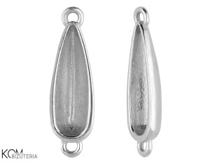 Srebrna zawieszka z wklęsłą miseczką do kryształów łezka 4331 14mm w167