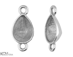 Srebrna zawieszka, łącznik z wklęsłą miseczką do kryształów łezka 4320 8mm w168