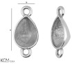 w168 silver pendant for swarovski 4320 pear 8 mm crystals