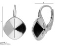 kz97 silver leverback earring for swarovski 4470 cushion 10 mm