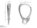 kz98 silver oxidized leverback earring