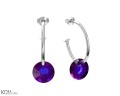 KOLCZYKI KOŁA - fiolet - srebrne kolczyki sztyfty z kryształami Swarovski®.jpg