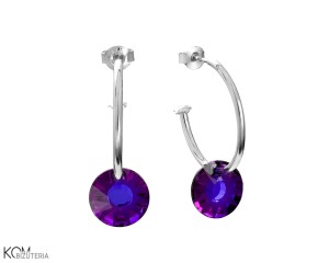 Kolczyki koła, kryształ Swarovski® sun, srebro 925