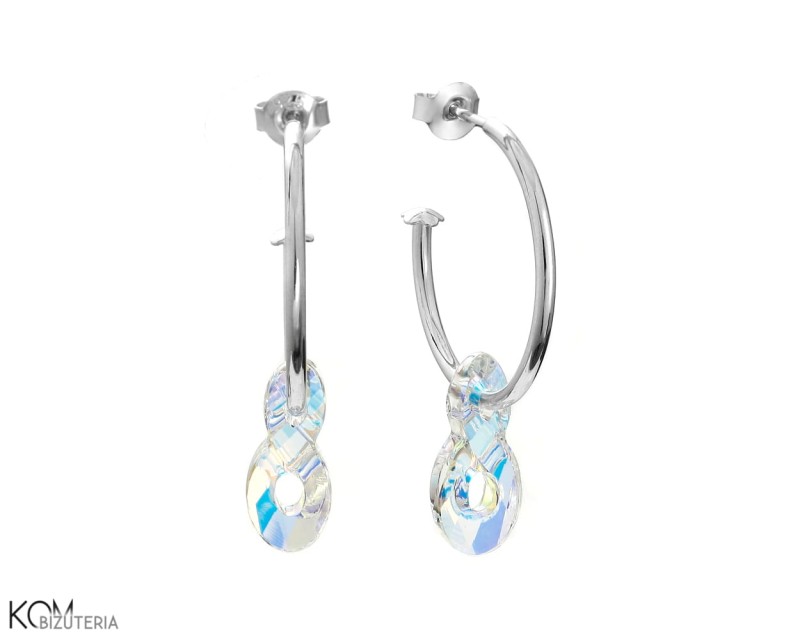 Srebrne kolczyki koła z tęczowymi kryształami AB Swarovski®.jpg
