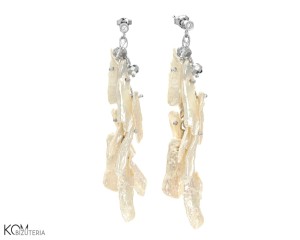 Kolczyki z masy perłowej z cyrkoniami, srebro 925, cyrkonie