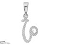 srebrna zawieszka charm charms alfabet litera V lub U.jpg