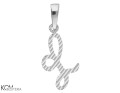 srebrna zawieszka charm charms alfabet litera L