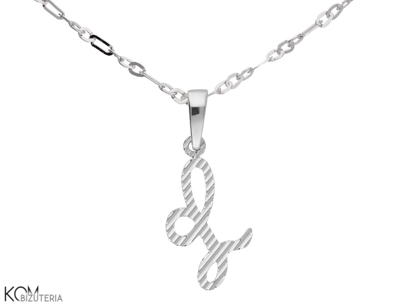 w175 srebrna zawieszka charm charms alfabet litera L naszyjnik srebro .jpg