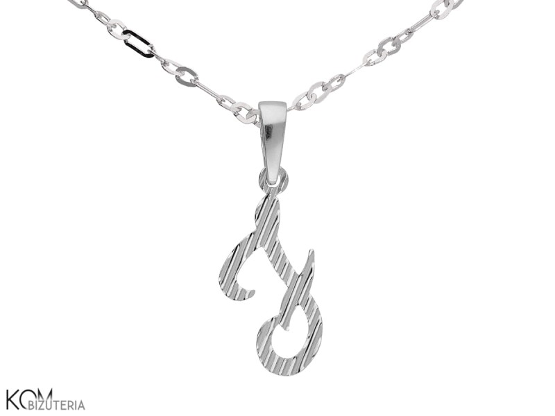 srebrna zawieszka charm charms alfabet litera F naszyjnik srebro.jpg