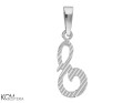 srebrna zawieszka charm charms alfabet litera E.jpg
