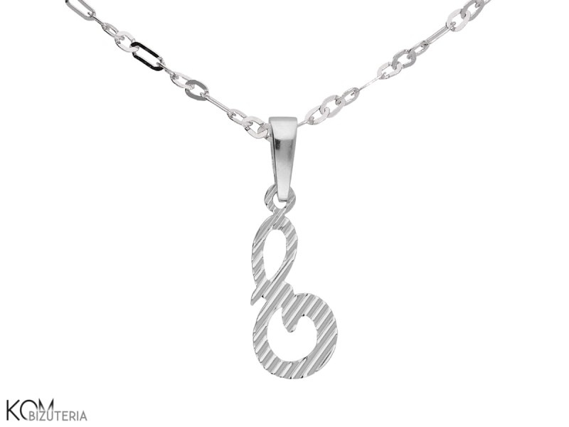 srebrna zawieszka charm charms alfabet litera E naszyjnik srebro.jpg
