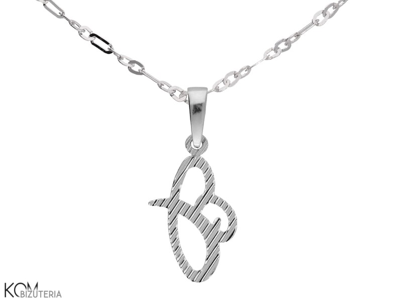 srebrna zawieszka charm charms alfabet litera B naszyjnik srebro.jpg