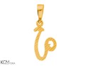 srebrna zawieszka charm charms alfabet litera V U pozlacana kolor zloto.jpg