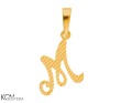 srebrna zawieszka charm charms alfabet litera M pozlacana kolor zloto.jpg