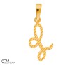 srebrna zawieszka charm charms alfabet litera L pozlacana kolor zloto.jpg