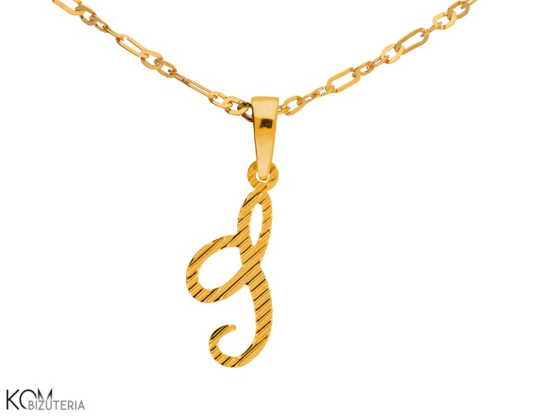 srebrna zawieszka charm charms alfabet litera J naszyjnik kolor zloto pozlacany.jpg