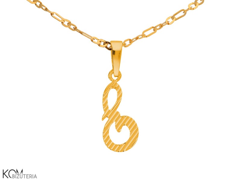 srebrna zawieszka charm charms alfabet litera E naszyjnik kolor zloto pozlacany.jpg