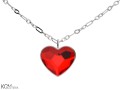 Czerwony naszyjnik duże serce, srebro 925, kryształ Swarovski®