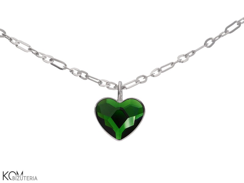 naszyjnik serce serduszko zielone green heart necklace.jpg