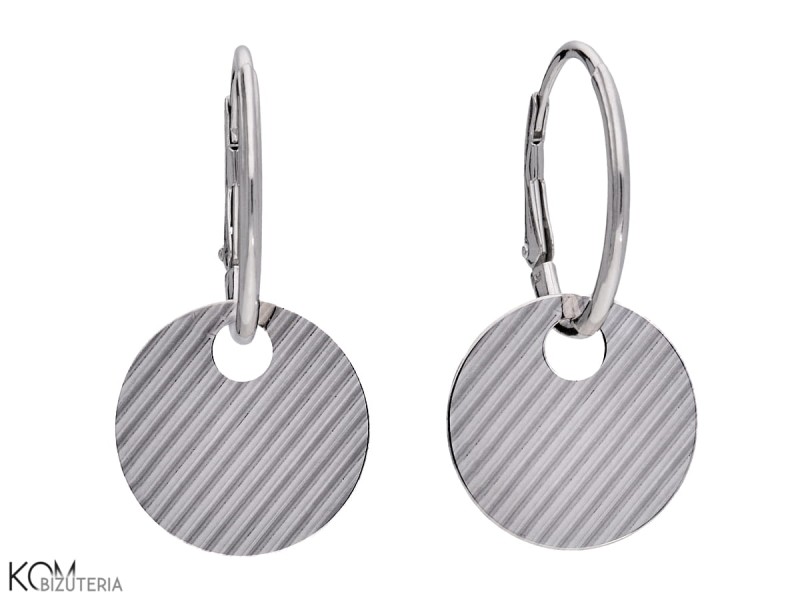 srebrne kolczyki okrągła blaszka silver plate earrings tekstura.jpg