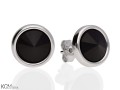 srebrne kolczyki swarovski rivoli czarne jet earrings
