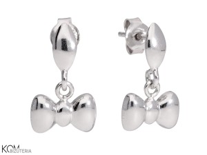 Silver earrings with bows