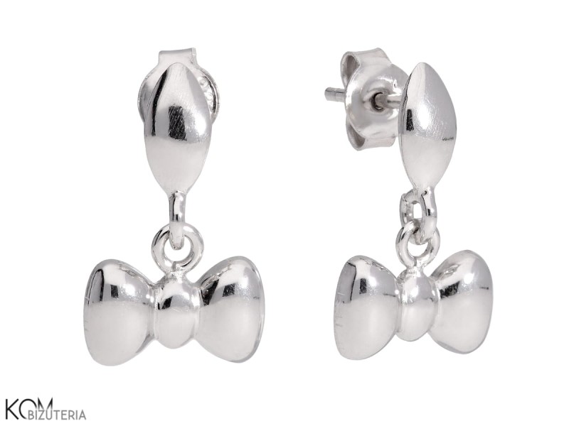 srebrne kolczyki kokardki silver bow earrings