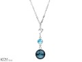 naszyjnik delfin delfinek niebieski krysztal swarovski lancuszek dolphin pendant blue crystals