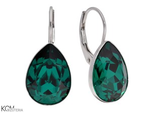 Kolczyki angielskie krople, kryształ Swarovski® kropla, srebro 925
